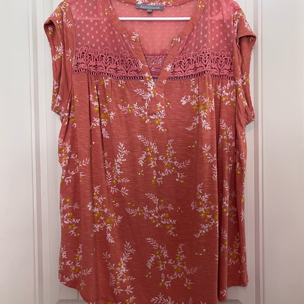 Stitch Fix Daniel Rainn Coral Embellished Blouse